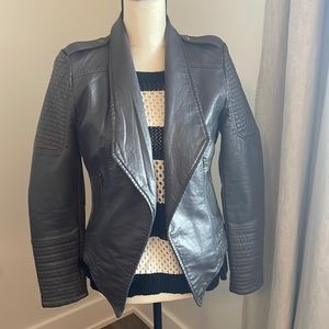 BB Dakota Gray Faux Leather Jacket Size S